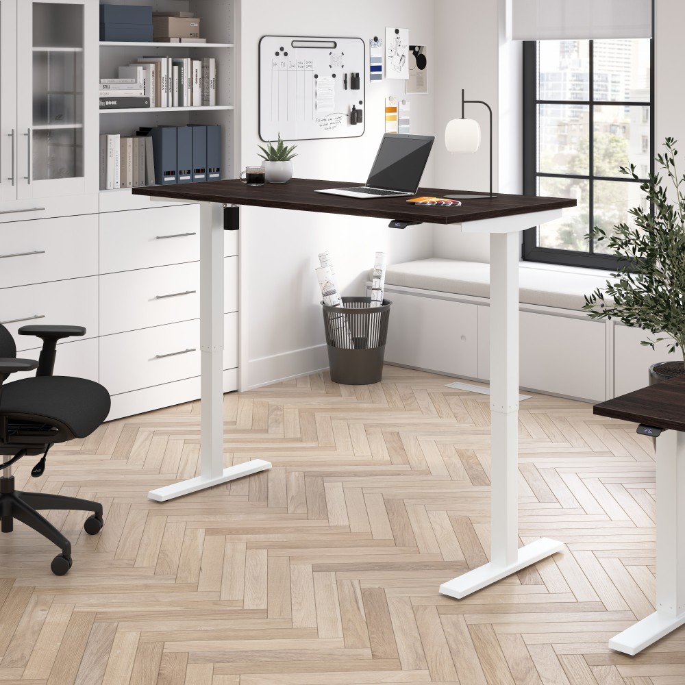Bush Business Furniture Move 40 Series 60inW x 30inD Electric Height Adjustable Standing Desk, Black Walnut/White Powder Coat, Standard Delivery MPN:M4S6030BWWK