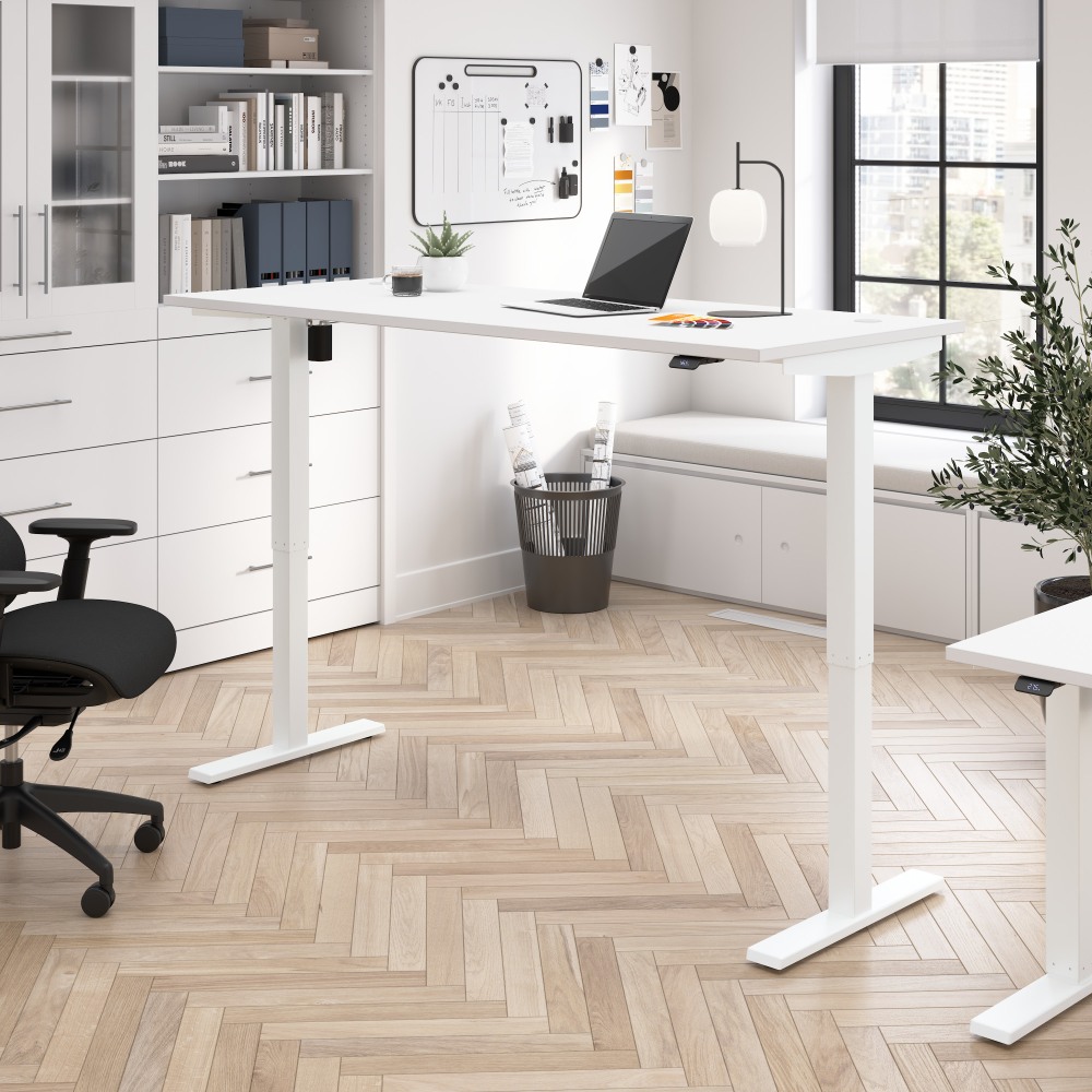 Bush Business Furniture Move 40 Series 72inW x 30inD Electric Height Adjustable Standing Desk, White/White Powder Coat, Standard Delivery MPN:M4S7230WHWK