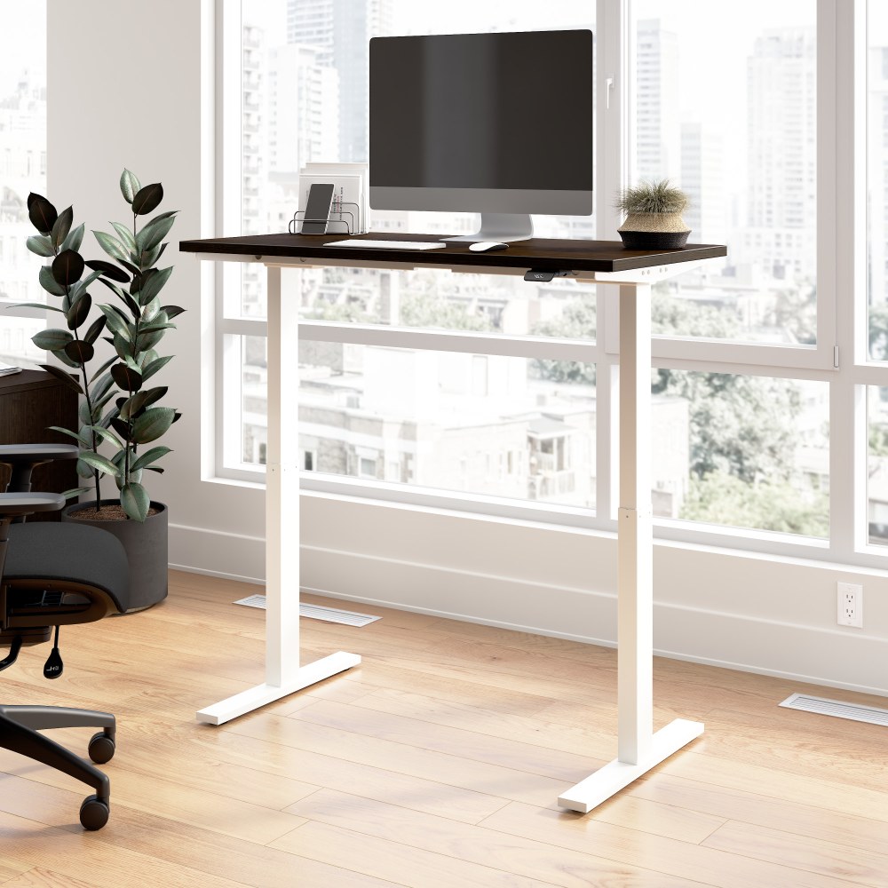 Bush Business Furniture Move 60 Series 48inW x 24inD Electric Height Adjustable Standing Desk, Mocha Cherry/White Powder Coat, Standard Delivery MPN:M6S4824MRWK