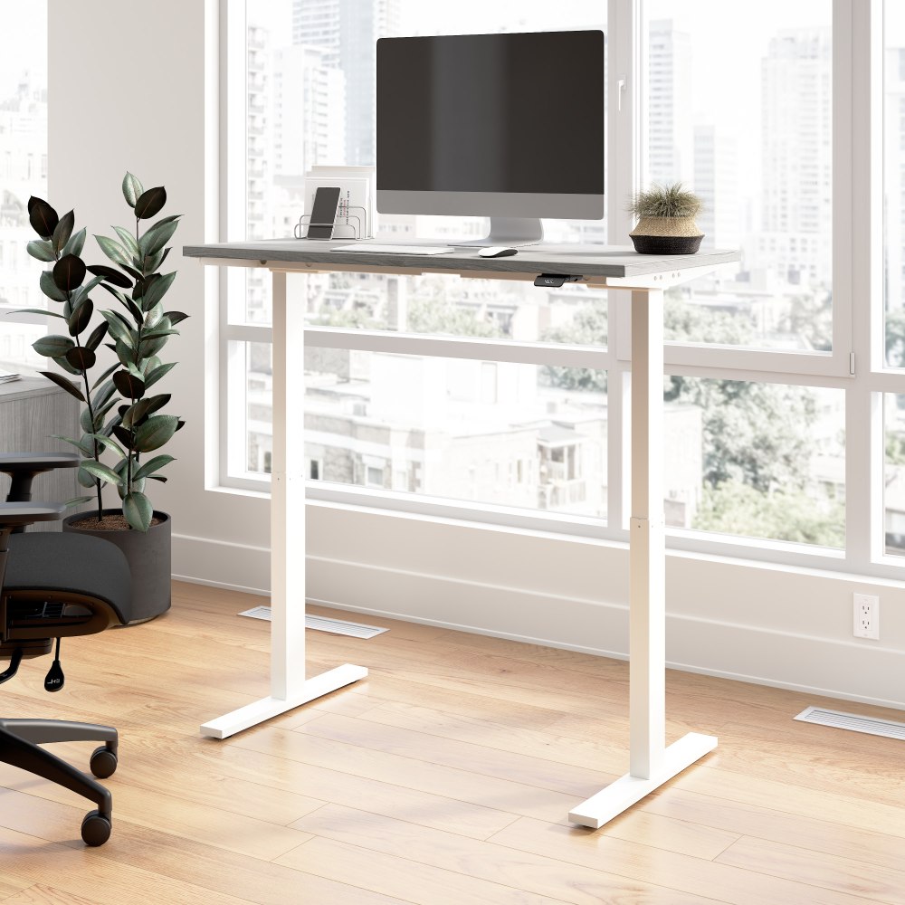 Bush Business Furniture Move 60 Series 48inW x 24inD Electric Height Adjustable Standing Desk, Platinum Gray/White Powder Coat, Standard Delivery MPN:M6S4824PGWK