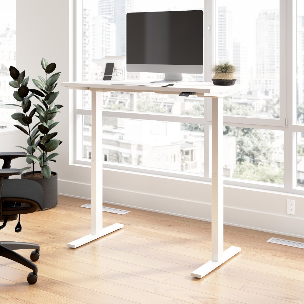 Bush Business Furniture Move 60 Series 48inW x 24inD Electric Height Adjustable Standing Desk, White/White Powder Coat, Standard Delivery MPN:M6S4824WHWK