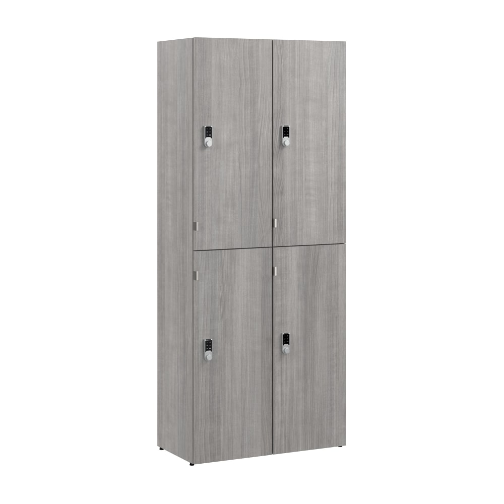 Bush Business Furniture Assure Two Tier 4 Door Storage Lockers with Keypad Locks, Platinum Gray, Standard Delivery MPN:AUS130PGK