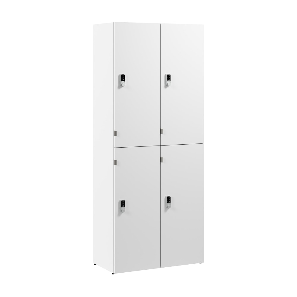 Bush Business Furniture Assure Two Tier 4 Door Storage Lockers with Keypad Locks, White, Standard Delivery MPN:AUS130WHK
