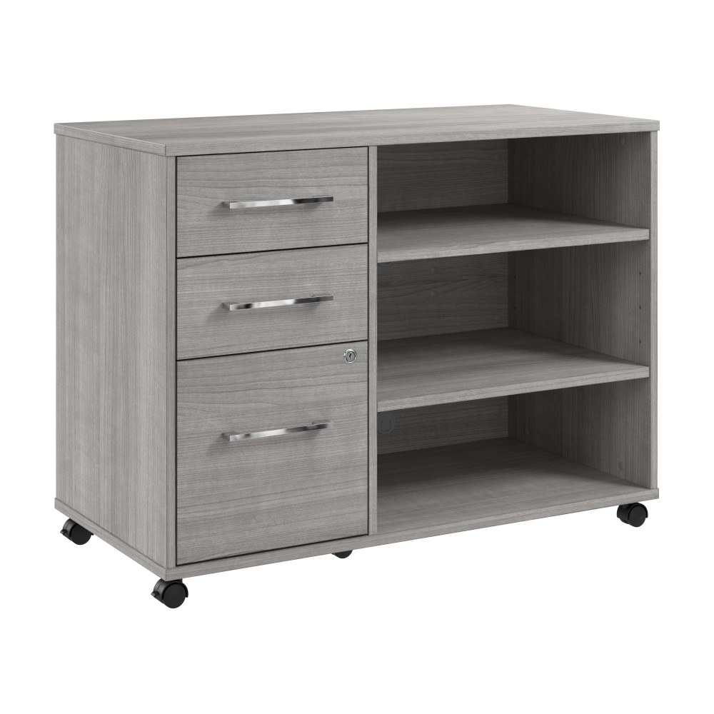 Bush Business Furniture Hustle Office Storage Cabinet With Wheels, Platinum Gray, Standard Delivery MPN:HUF140PG