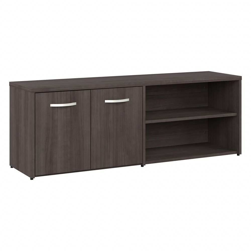 Bush Business Furniture Hybrid Low Storage Cabinet With Doors And Shelves, 21-1/4inH x 59-3/16inW x 15-3/4inD, Storm Gray, Standard Delivery MPN:HYS160SG-Z