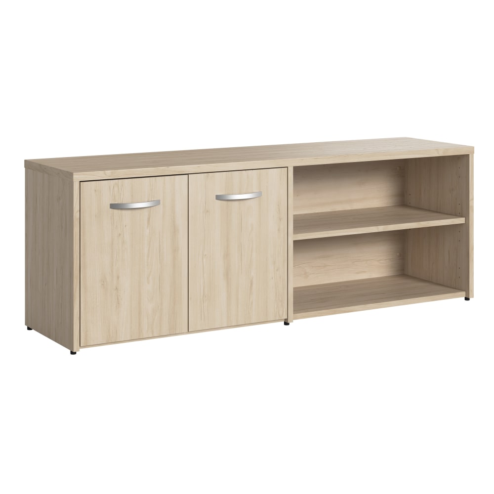 Bush Business Furniture Studio C 60inW Low Storage Cabinet With Doors And Shelves, Natural Elm, Standard Delivery MPN:SCS160NE