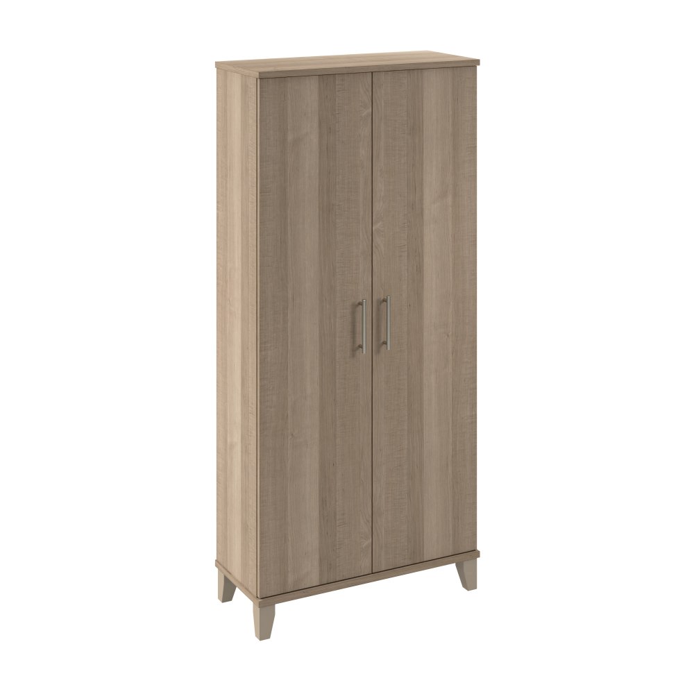 Bush Furniture Somerset Tall Storage Cabinet With Doors And Shelves, Ash Gray, Standard Delivery MPN:STS165AG