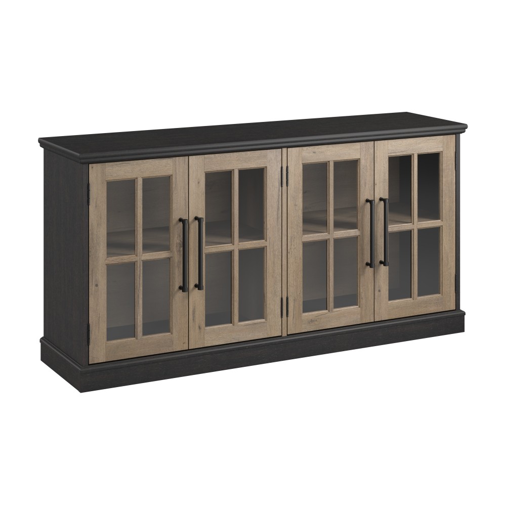 Bush Furniture Westbrook 60inW Sideboard Cabinet, Vintage Black/Restored Tan Hickory, Standard Delivery MPN:WBV160V2R-03