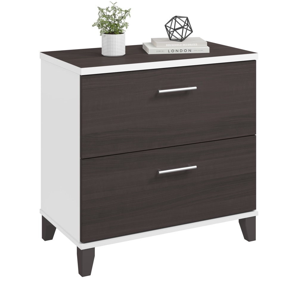 Bush Home Somerset 2 Drawer Lateral File Cabinet, Storm Gray/White, Standard Delivery MPN:WC81080