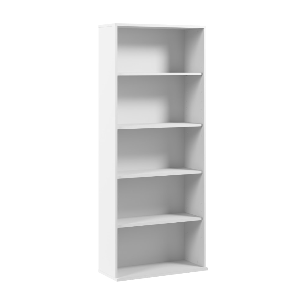 Bush Business Furniture Hustle Tall 5-Shelf Bookcase, White, Standard Delivery MPN:HUB230WH