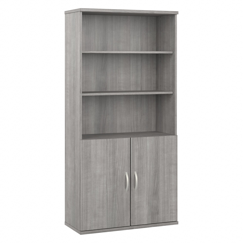 Bush Business Furniture Hybrid 73inH 5-Shelf Bookcase With Doors, Platinum Gray, Standard Delivery MPN:HYB024PG