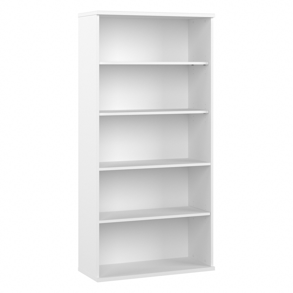 Bush Business Furniture Hybrid 73inH 5-Shelf Bookcase, White, Standard Delivery MPN:HYB136WH-Z