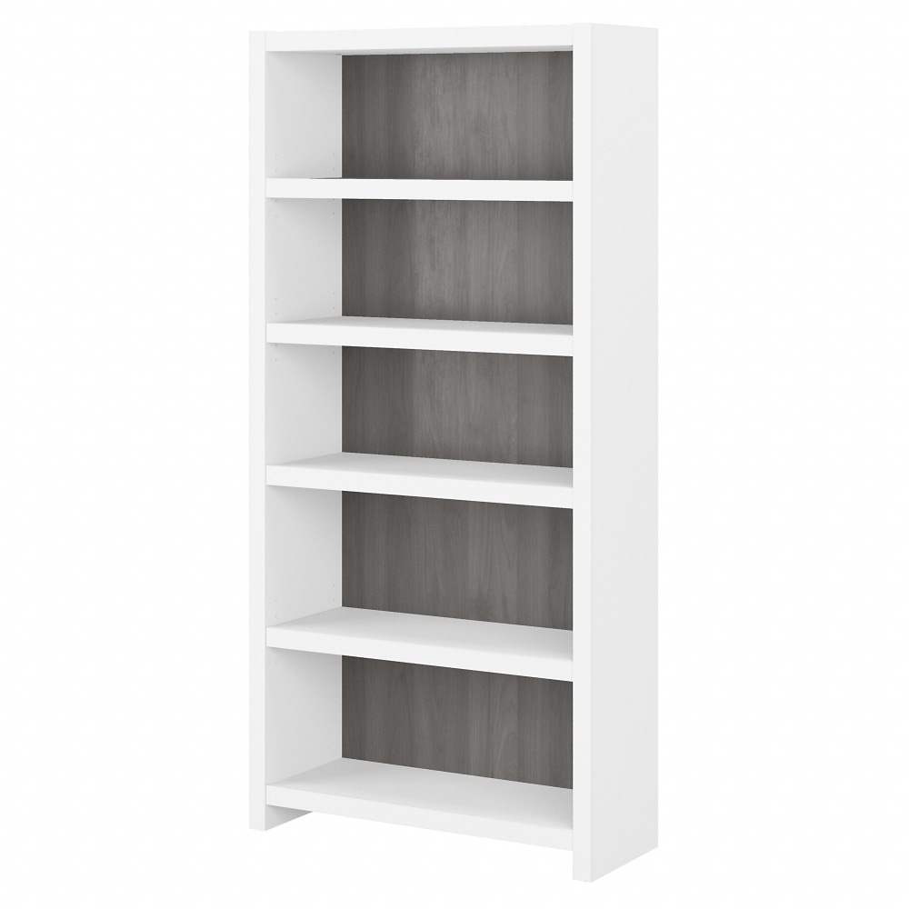 Bush Business Furniture Echo 66inH 5-Shelf Bookcase, Pure White/Modern Gray, Standard Delivery MPN:KI60504-03