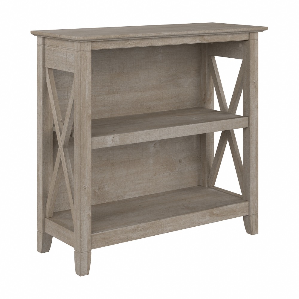 Bush Furniture Key West Small 30inH 2-Shelf Bookcase, Washed Gray, Standard Delivery MPN:KWB124WG-03