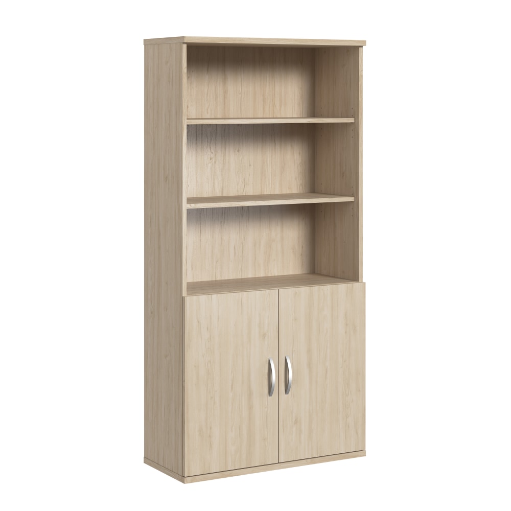 Bush Business Furniture Studio C Tall 73inH 5-Shelf Bookcase With Doors, Natural Elm, Standard Delivery MPN:STC015NE