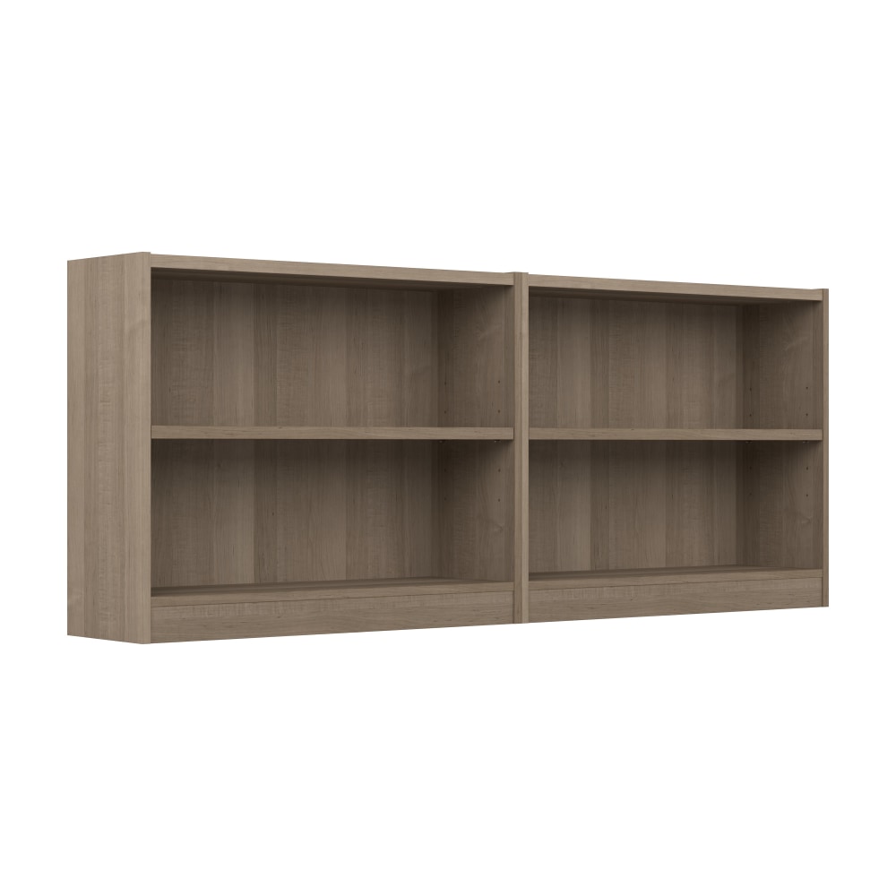 Bush Furniture Universal Small 30inH 2-Shelf Bookcases, Ash Gray, Set Of 2 Bookcases, Standard Delivery MPN:UB001AG