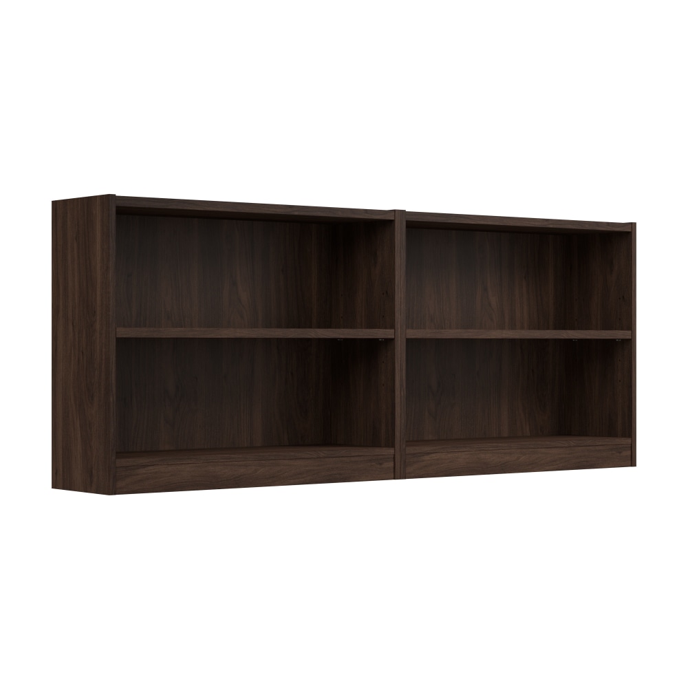 Bush Furniture Universal Small 30inH 2 Shelf Bookcase - Set of 2, Black Walnut, Standard Delivery MPN:UB001BW