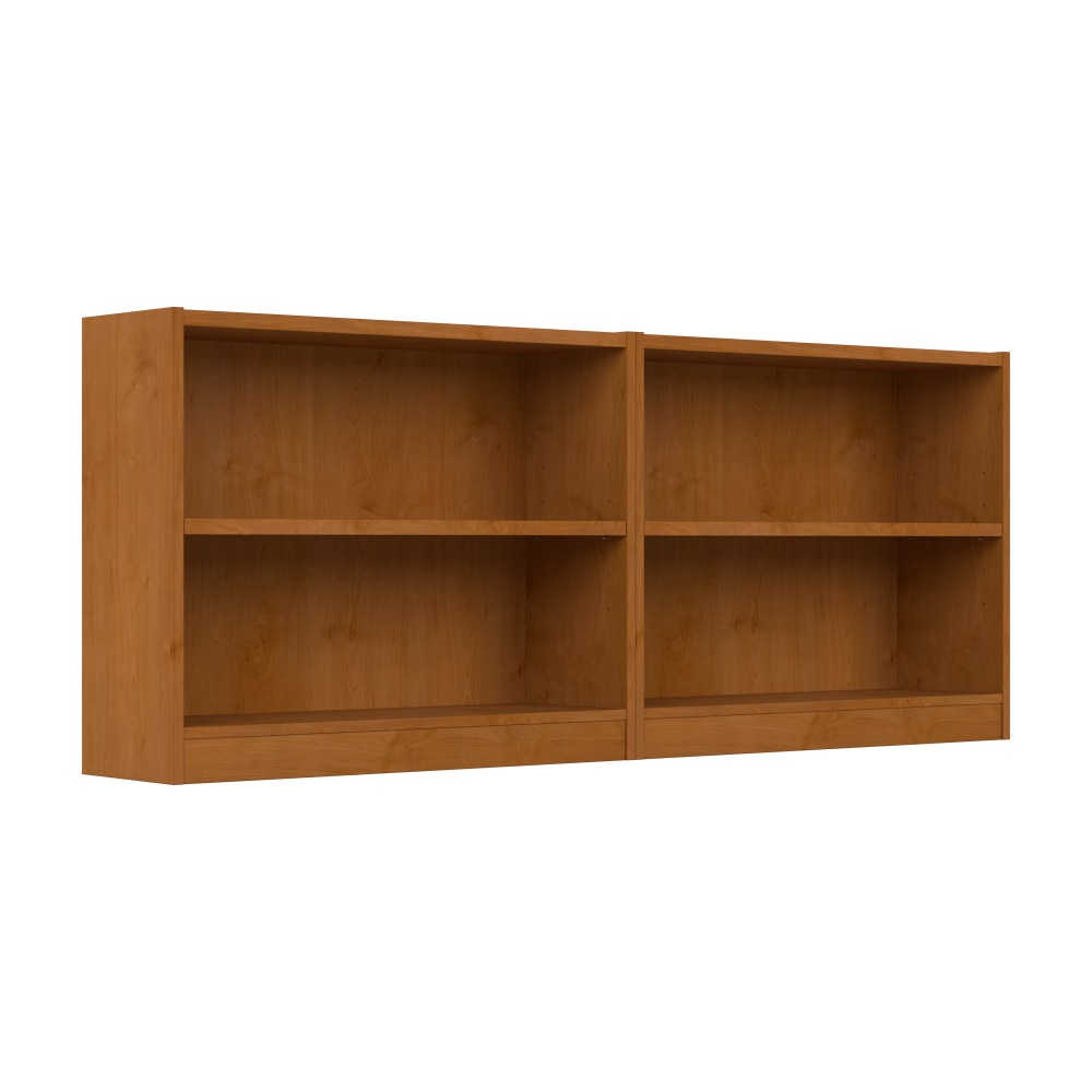 Bush Furniture Universal Small 30inH 2-Shelf Bookcases, Natural Cherry, Set Of 2 Bookcases, Standard Delivery MPN:UB001NC