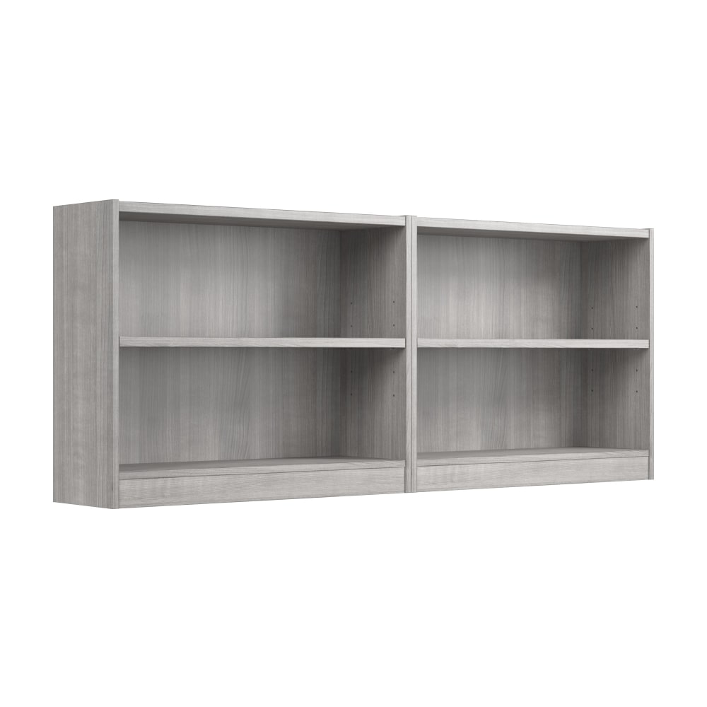 Bush Furniture 30inH Universal Small 2 Shelf Bookcase - Set of 2, Platinum Gray, Standard Delivery MPN:UB001PG