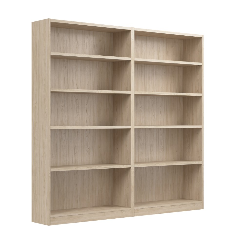 Bush Furniture 72inH Universal Tall 5 Shelf Bookcase - Set of 2, Natural Elm, Standard Delivery MPN:UB003NE