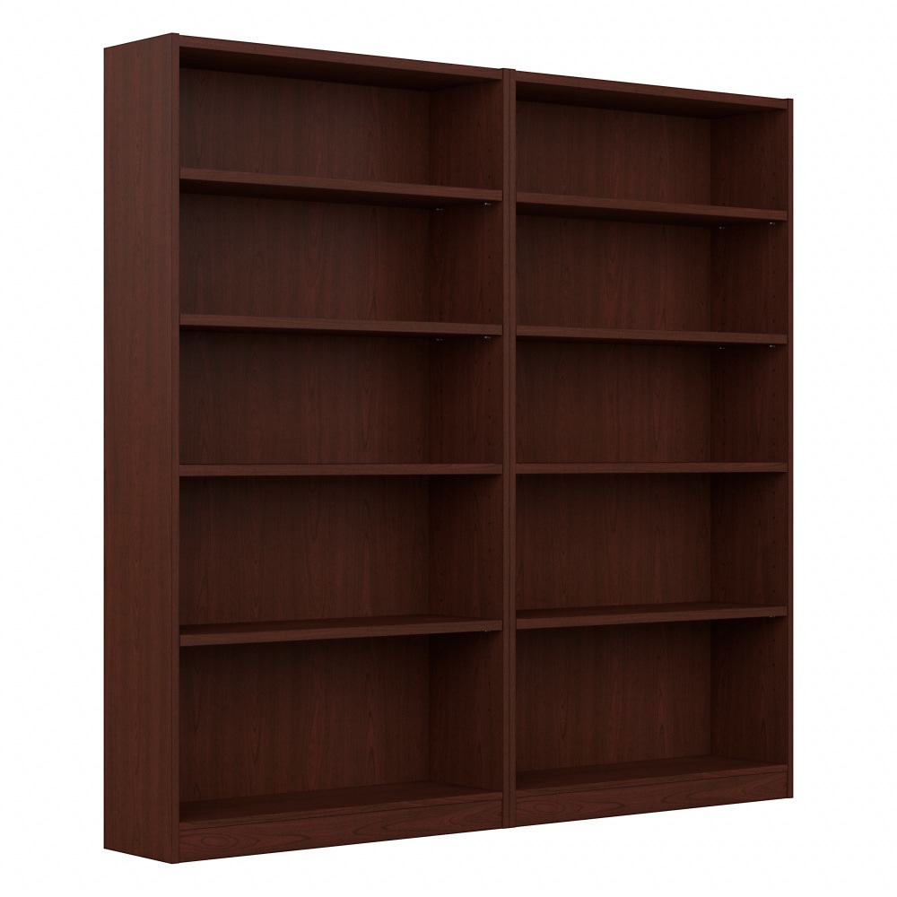 Bush Furniture Universal 72inH 5-Shelf Bookcases, Vogue Cherry, Set Of 2 Bookcases, Standard Delivery MPN:UB003VC