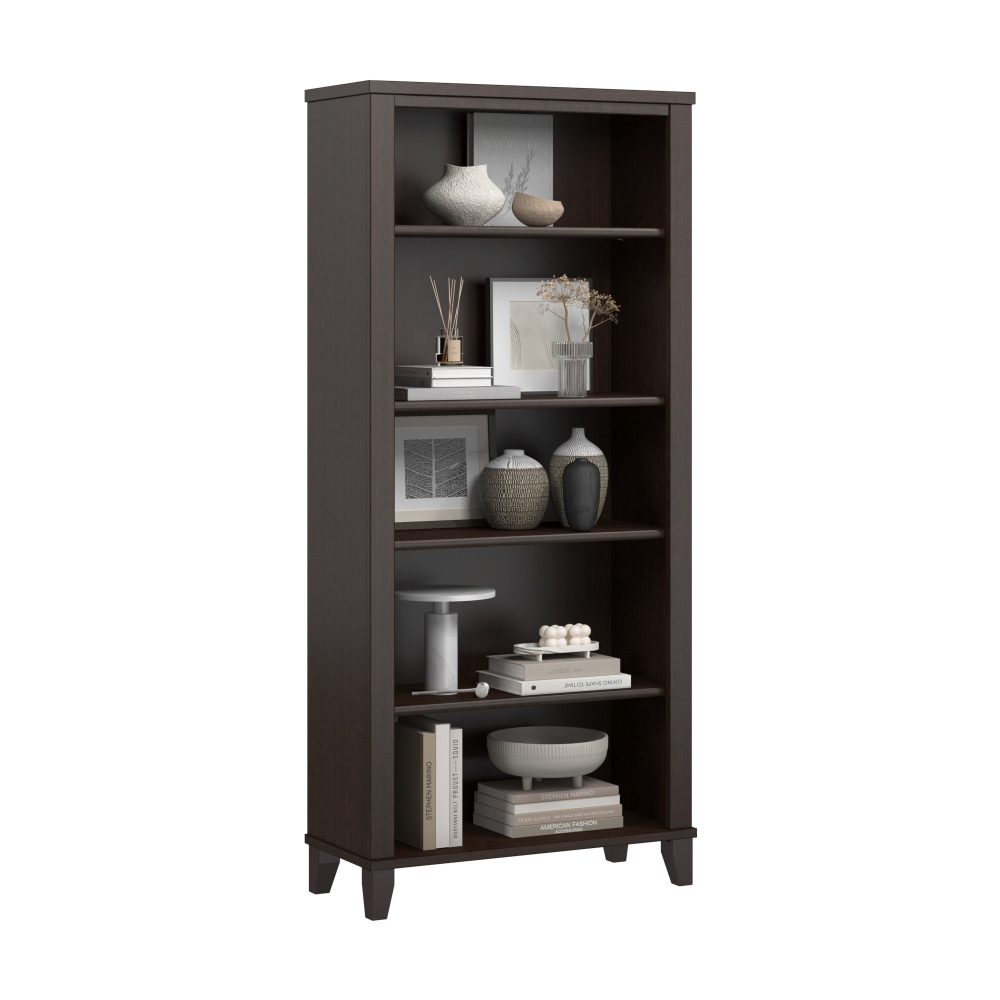 Bush Home Somerset Tall 5 Shelf Bookcase, Mocha Cherry, Standard Delivery MPN:WC81865