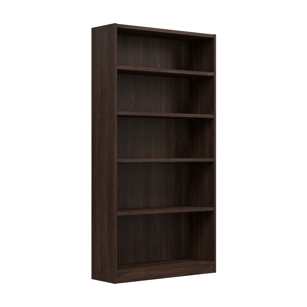 Bush Furniture Universal Tall 72inH 5 Shelf Bookcase, Black Walnut, Standard Delivery MPN:WL12453