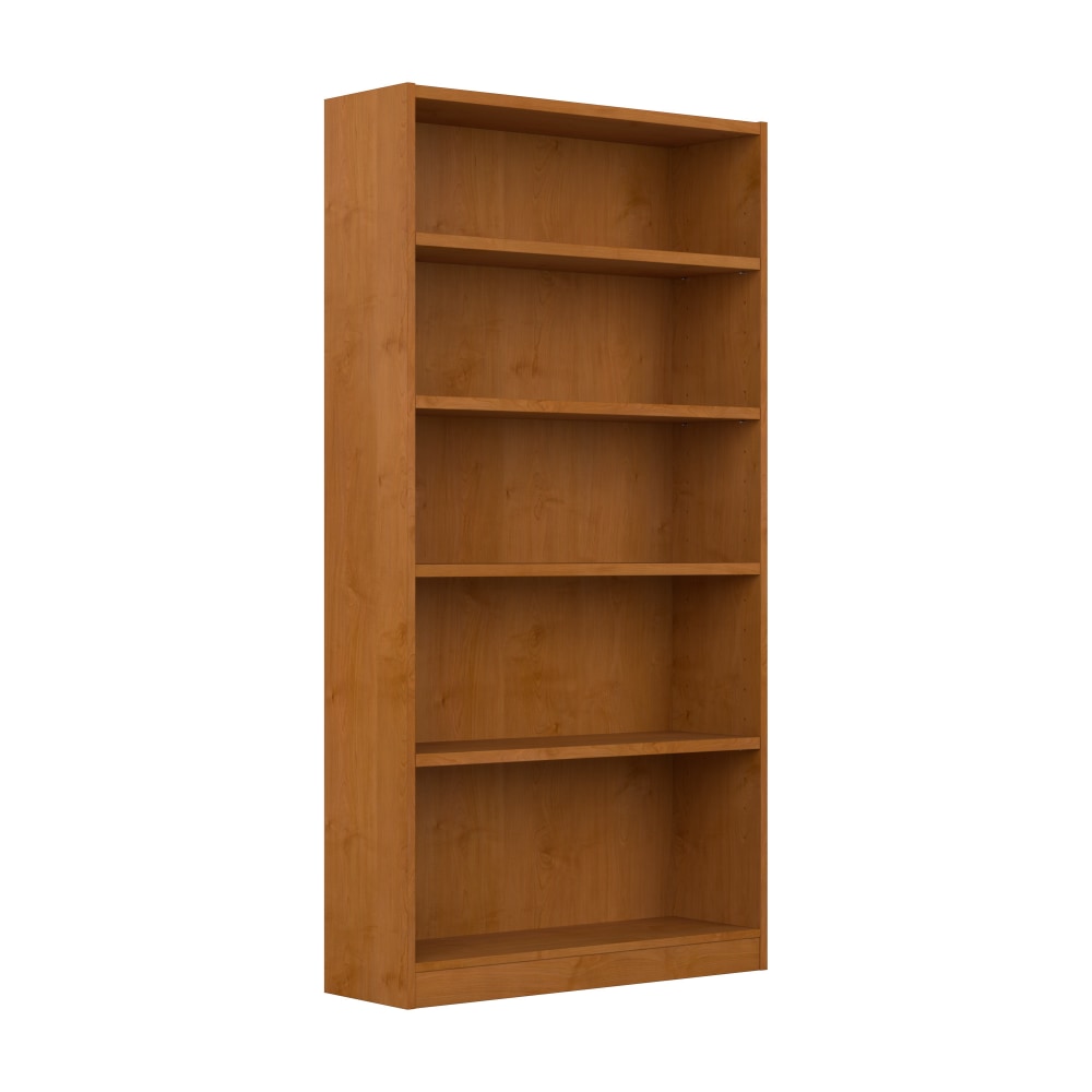 Bush Furniture Universal 72inH 5-Shelf Bookcase, Natural Cherry, Standard Delivery MPN:WL12467