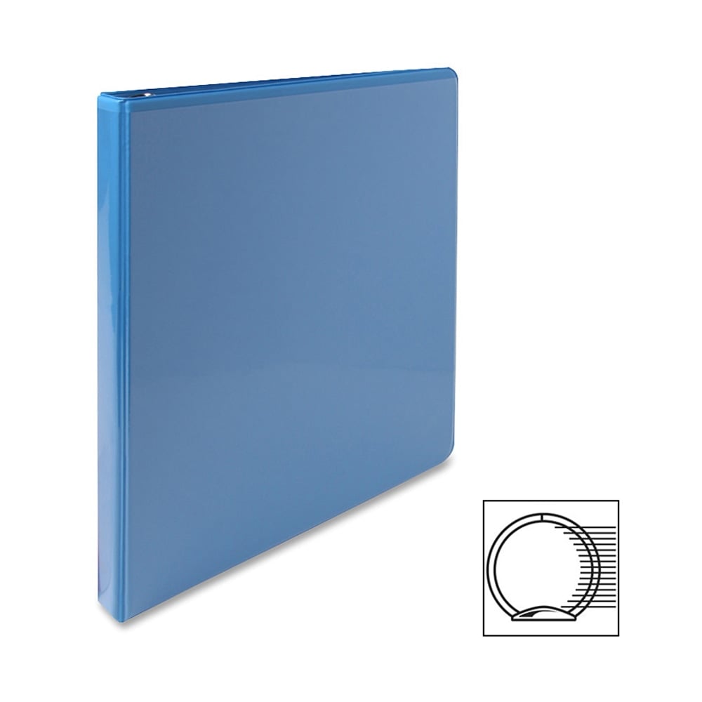 Sparco Premium View 3-Ring Binder, 1/2in Round Rings, 96% Recycled, Light Blue MPN:19552