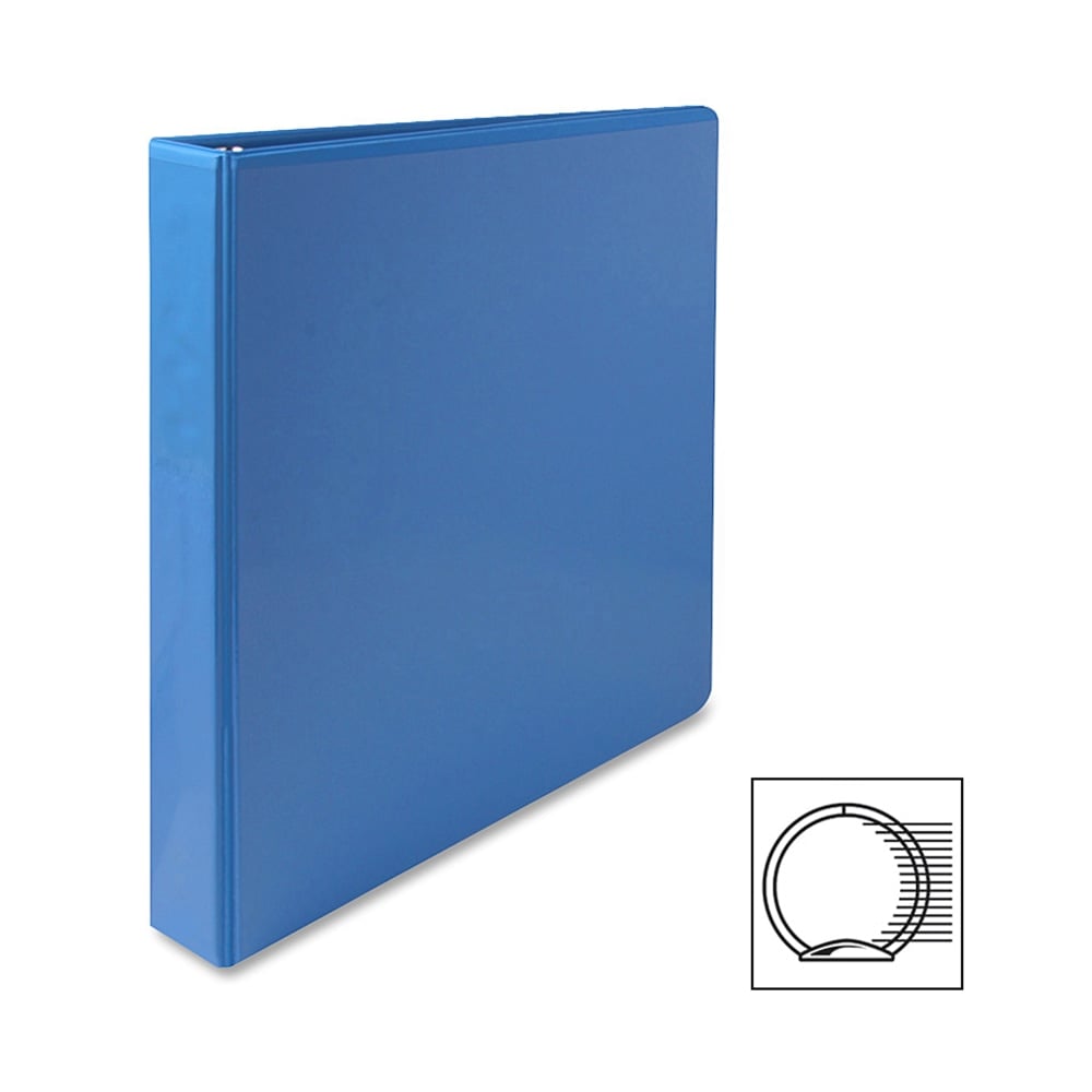 Sparco Premium View 3-Ring Binder, 1in Round Rings, 96% Recycled, Light Blue MPN:19602