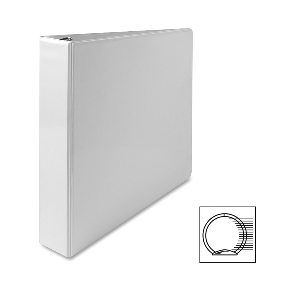 Sparco Premium View 3-Ring Binder, 1 1/2in Round Rings, 96% Recycled, White MPN:19651