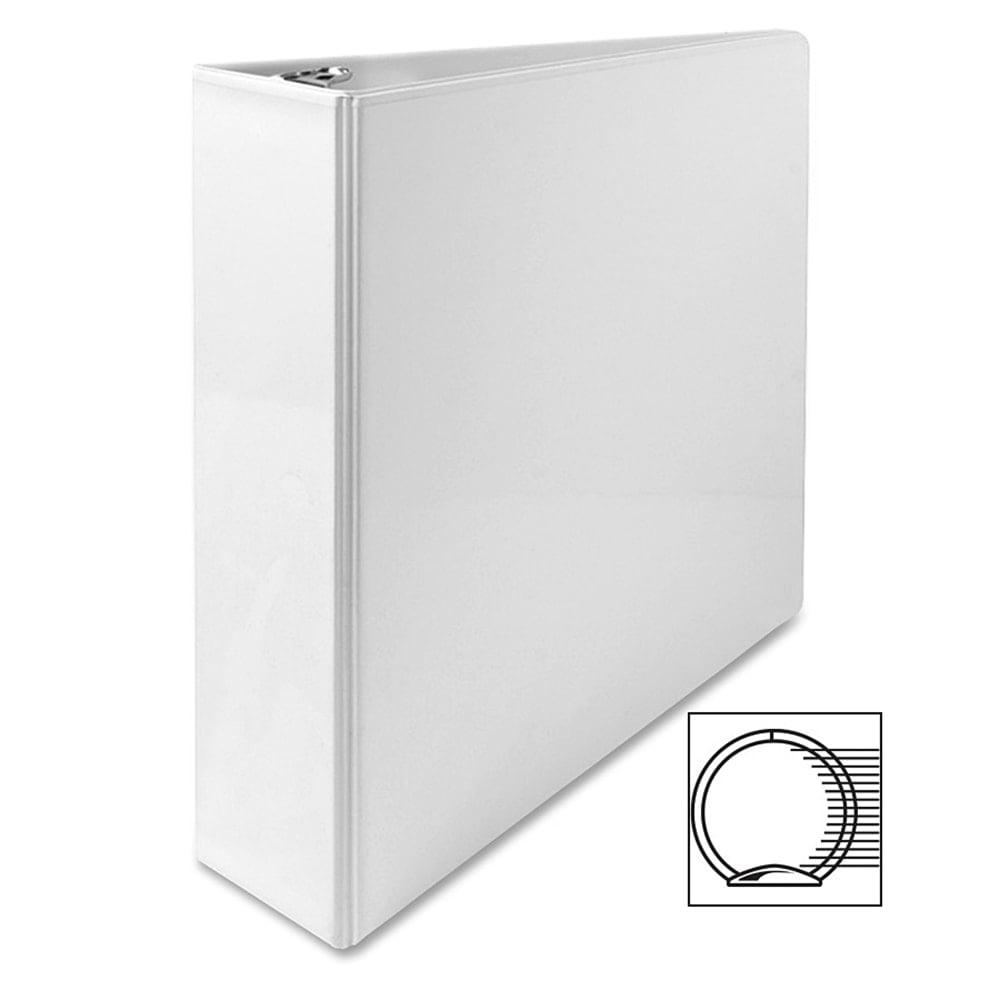 Sparco Premium View 3-Ring Binder, 2in Round Rings, 96% Recycled, White MPN:19701