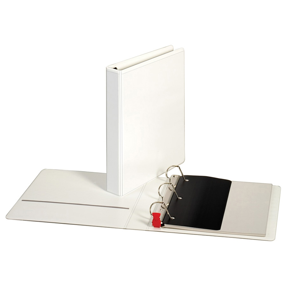 Sparco Locking View 3-Ring Binder, 1 1/2in D-Rings, 44% Recycled, White MPN:26957
