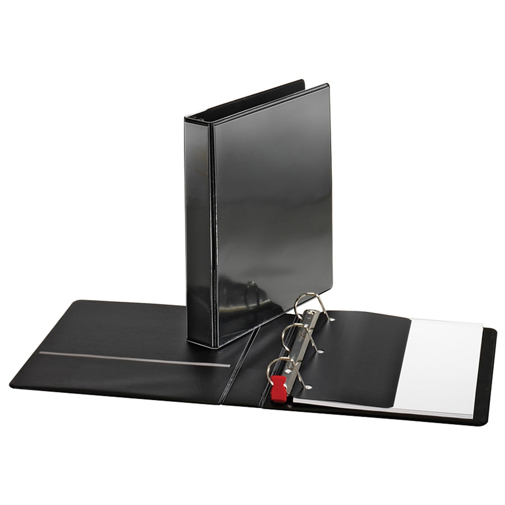 Sparco Locking View 3-Ring Binder, 1 1/2in D-Rings, 44% Recycled, Black MPN:26958