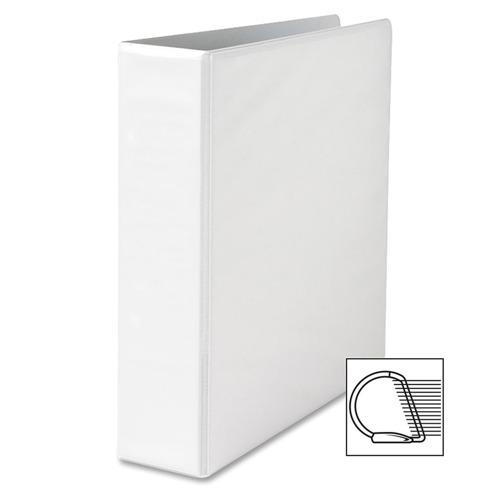 Sparco Locking View 3-Ring Binder, 2in D-Rings, 44% Recycled, White MPN:26959
