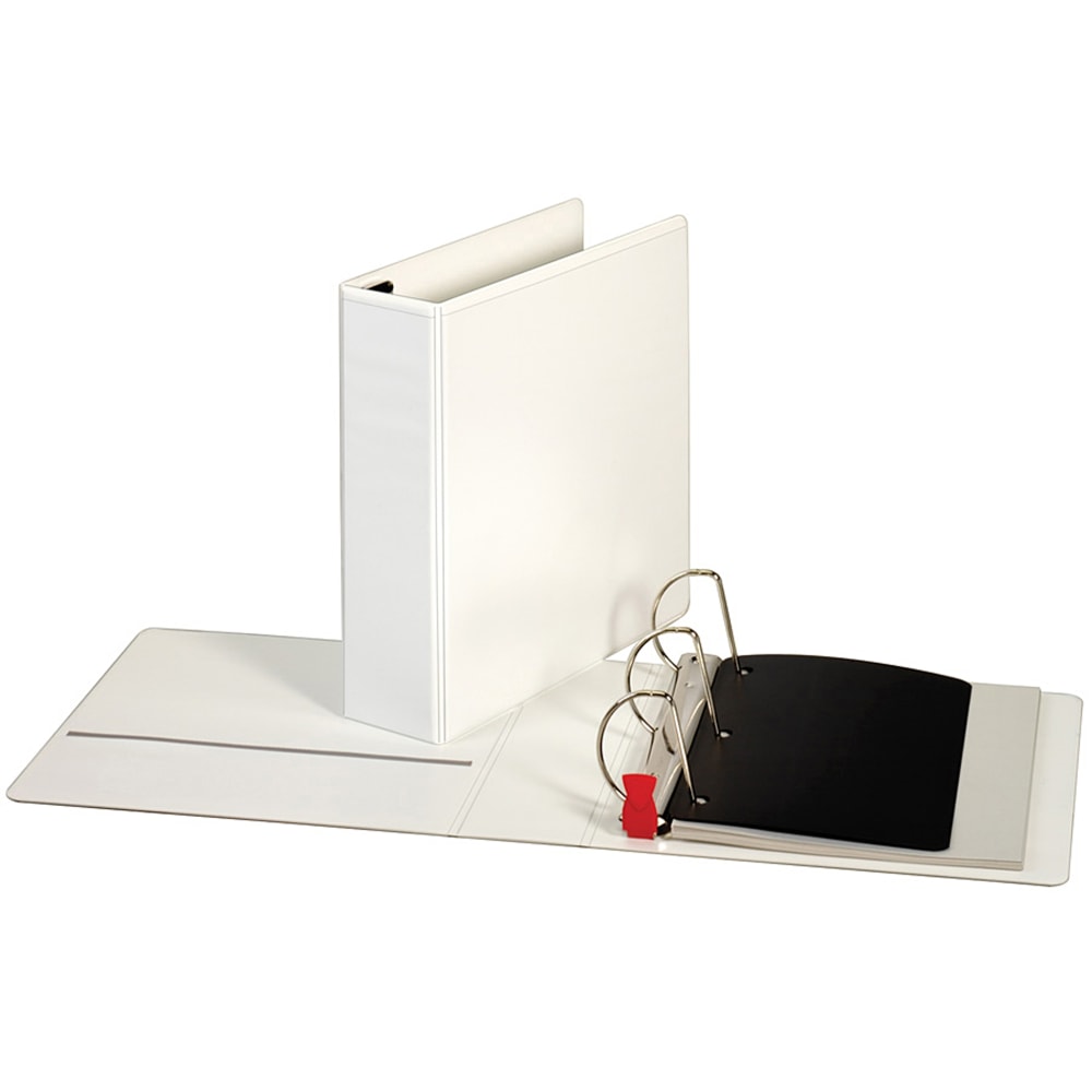 Sparco Locking View 3-Ring Binder, 3in D-Rings, 44% Recycled, White MPN:26961