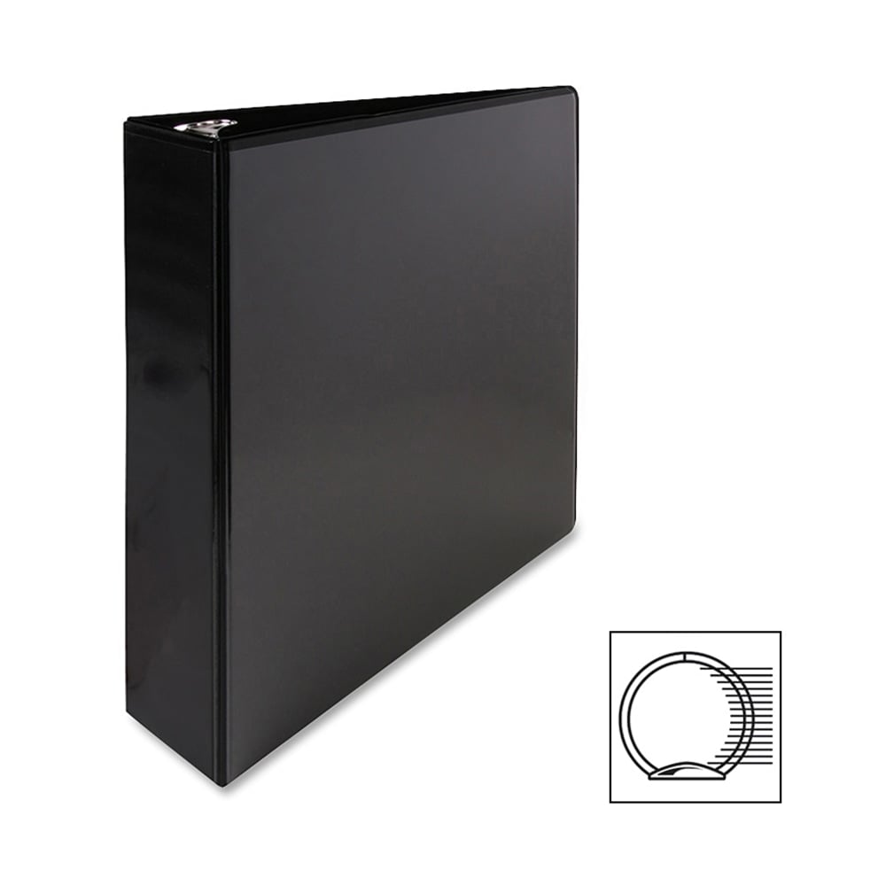 Sparco Premium View 3-Ring Binder, 2in Round Rings, Black MPN:68020