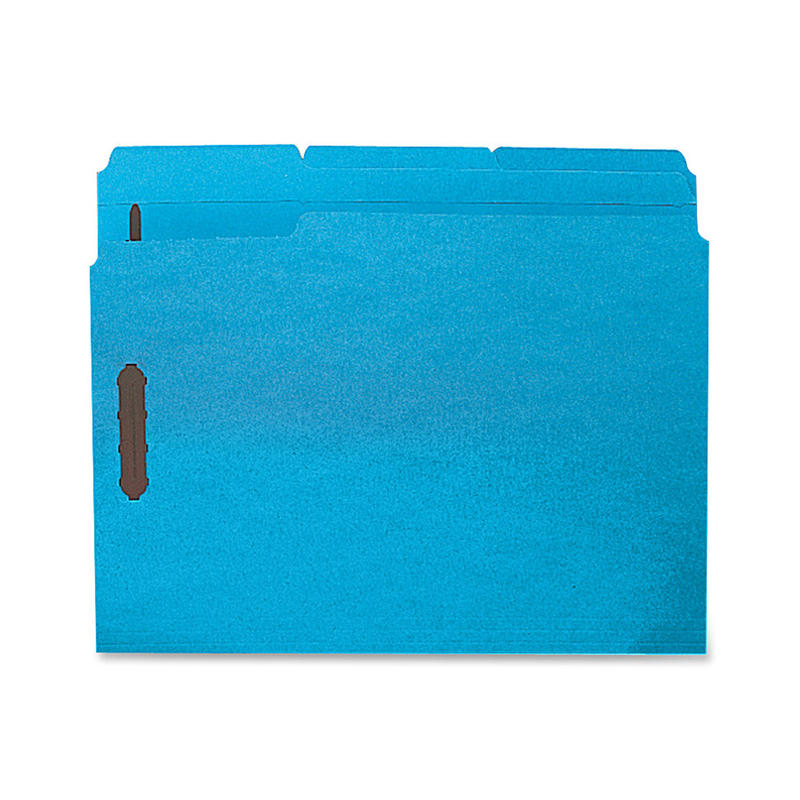 Sparco Color Fastener Folders With 2-Ply Tabs, Letter Size, Blue, Box Of 50 MPN:17267