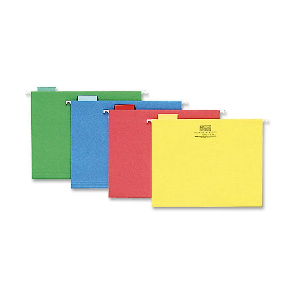 Sparco 1/5-Cut Color Hanging File Folders, Letter Size, Assorted, Box Of 25 MPN:5215AST