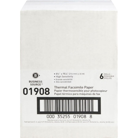 Fax Paper, Glossy, White, PK6 MPN:BSN01908