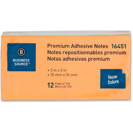 Sticky Note, Neon, 12 Pads/Pack MPN:BSN16451
