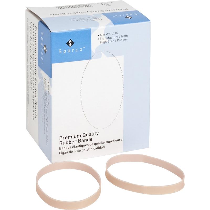 Sparco Premium Quality Rubber Bands - Size: #64 - 3.50in Length x 0.25in Width - 30 mil Thickness - Sustainable - 106 / Box - Natural MPN:6414LB