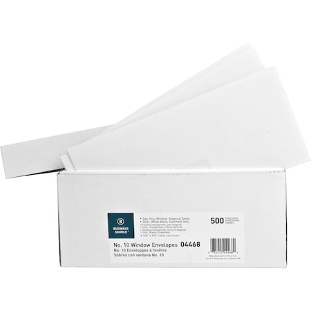 Window Envelope, White, Gummed Flap, PK500 MPN:BSN04468