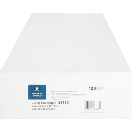 Filing Envelope, Brown, Kraft, PK100 MPN:BSN36663