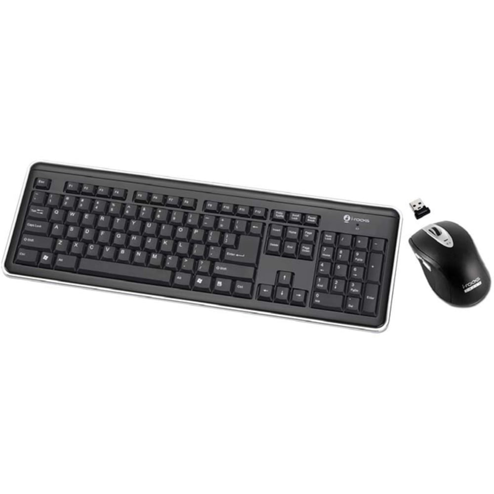 i rocks RF 6577L Keyboard and Mouse USB Wireless RF Keyboard USB Wireless RF Mouse Laser 1600 dpi MPN:RF-6577L-BK