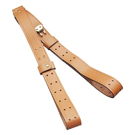 Millitary Sling, 1-1/4x44In, Brown, Leather MPN:26113