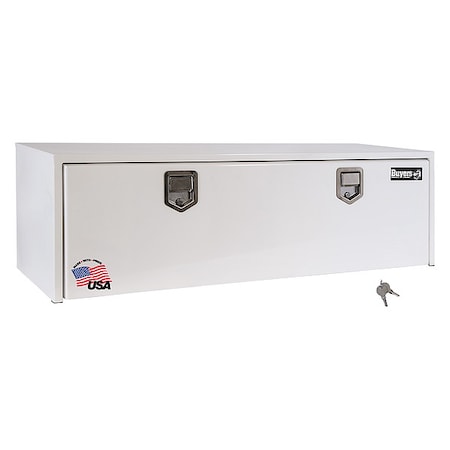 18x18x60 Inch White Steel Underbody Truck Box with 2 Paddle Latches MPN:1702215