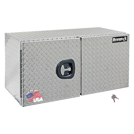 36x24x24 Diamond Tread Aluminum Underbody Truck Box - Double Barn Door, 3-Point Compression Latch MPN:1702235