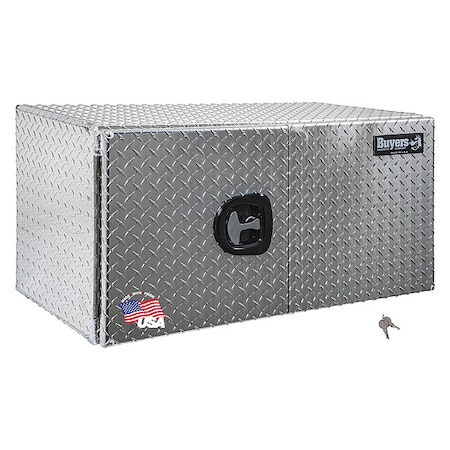 48x24x24 Diamond Tread Aluminum Underbody Truck Box - Double Barn Door, 3-Point Compression Latch MPN:1702240