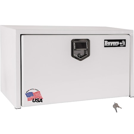 14x16x30 Inch White Steel Underbody Truck Box with Paddle Latch MPN:1703203